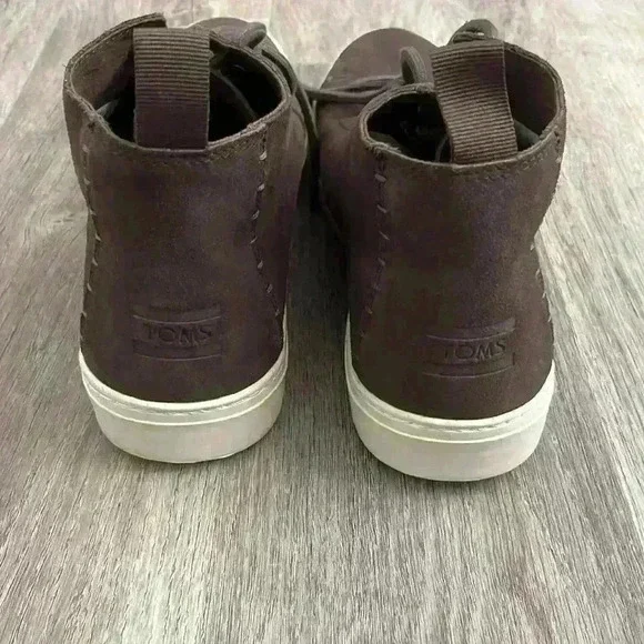TOMS Lenox Mid Chocolate Brown Suede Sneakers - Picture 11 of 12